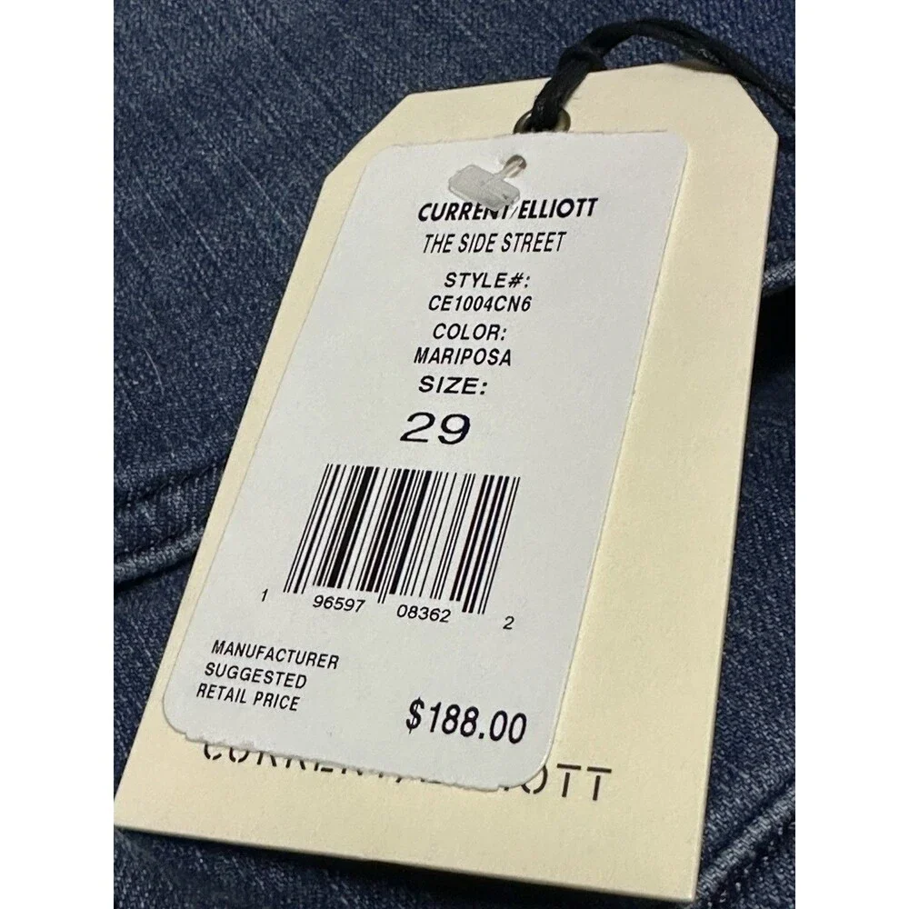 NEW Current/Elliott Womens Size 29 Side Street High Rise Flare Medium Wash Jeans